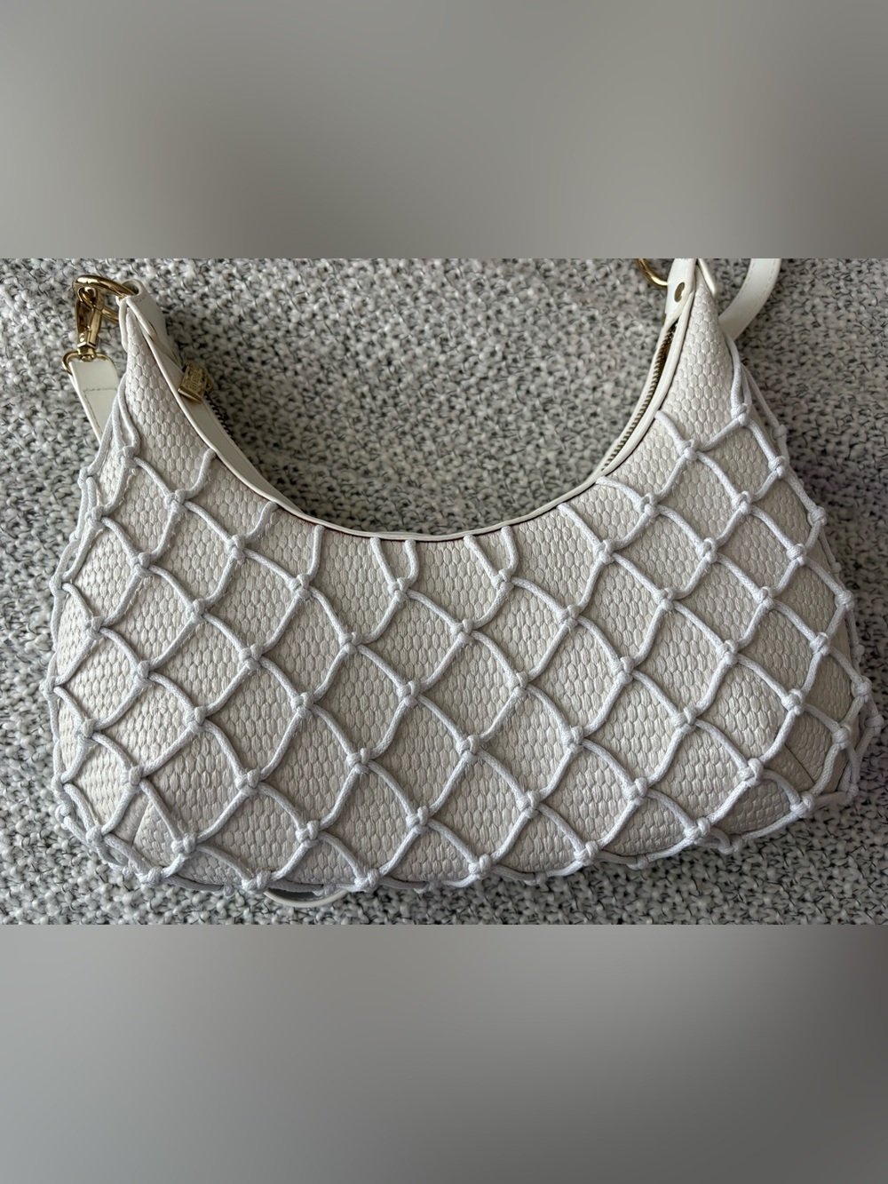 Dolce Vita White Knotted Textured Purse